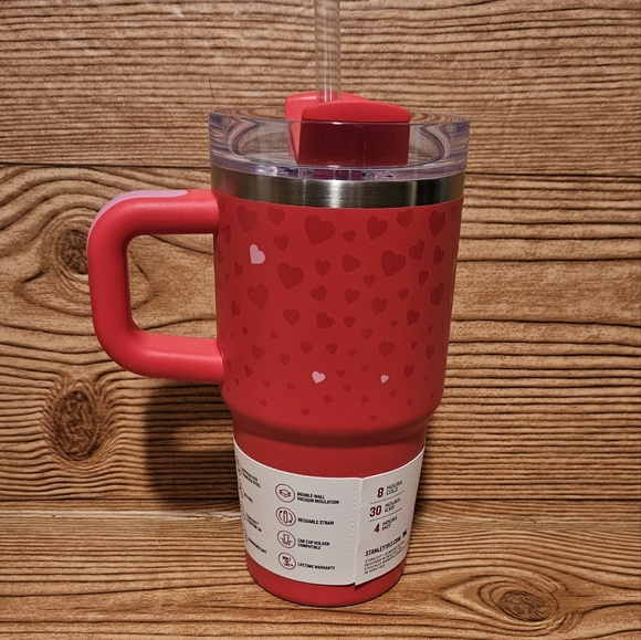Stanley Target 20oz Ruby Hearts Valentine’s Day Tumbler Red - Picture 3 of 8